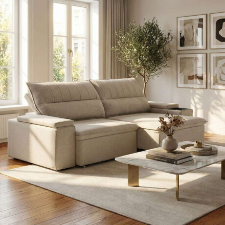 Sillon 3 Cuerpos Reclinable y Retractil Pavia Beige
