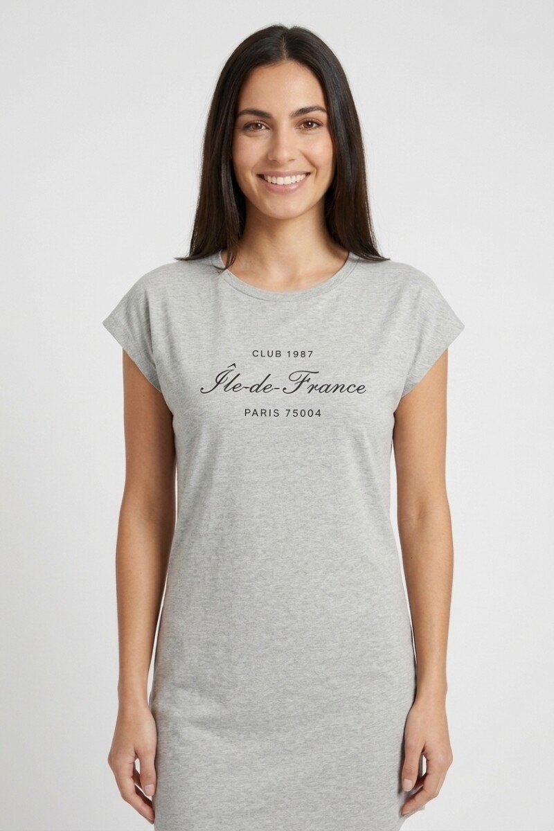 Vestido remeron estampado GRIS MELANGE