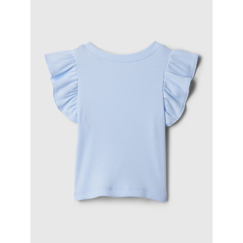 SS BRANNANS RIB FLUTTER TOP BICOASTAL BLUE