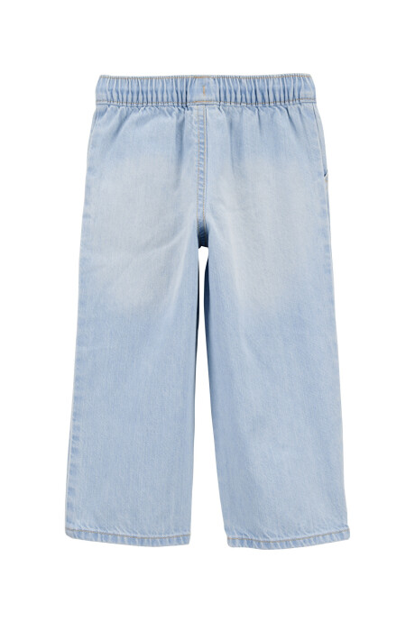 Pantalón jean con pierna ancha Sin color