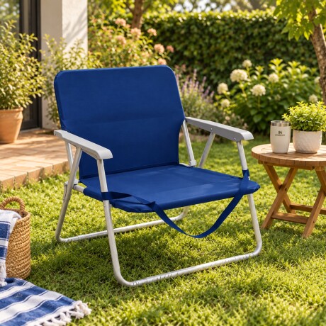 Silla Playa Plegable Portátil Con Correa Reforzada AZUL