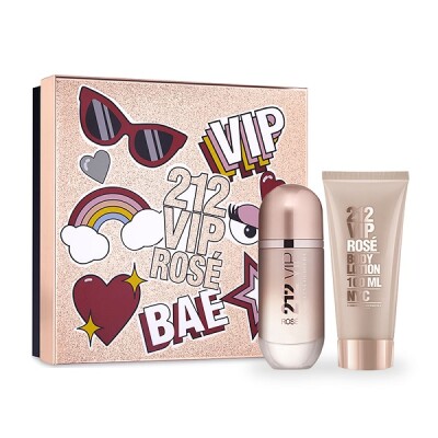 Carolina Herrera 212 Vip Rose 80 Ml + Loción Corporal 100 Ml Carolina Herrera 212 Vip Rose 80 Ml + Loción Corporal 100 Ml