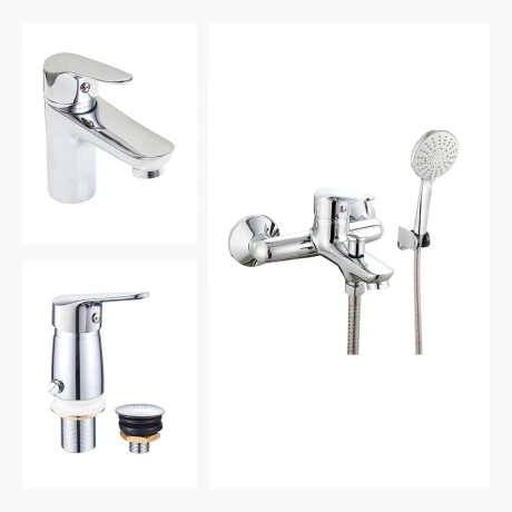 Grifería Bronce: Lavatorio, Ducha Ext. y Bidet c/Transf. 000