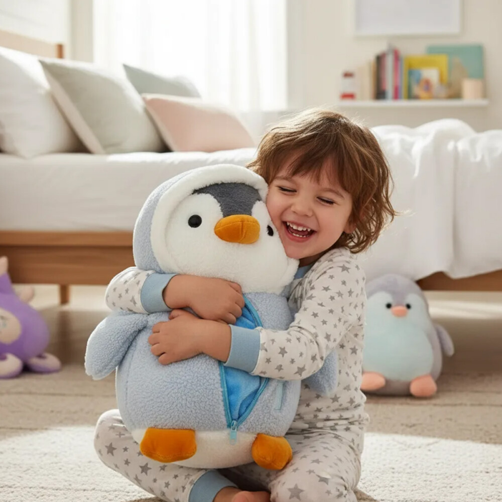 Frazada Peluche 1.60m X 1.00m Pingüino