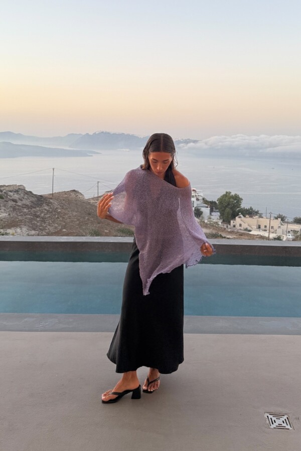 Poncho Fira Lila Lurex