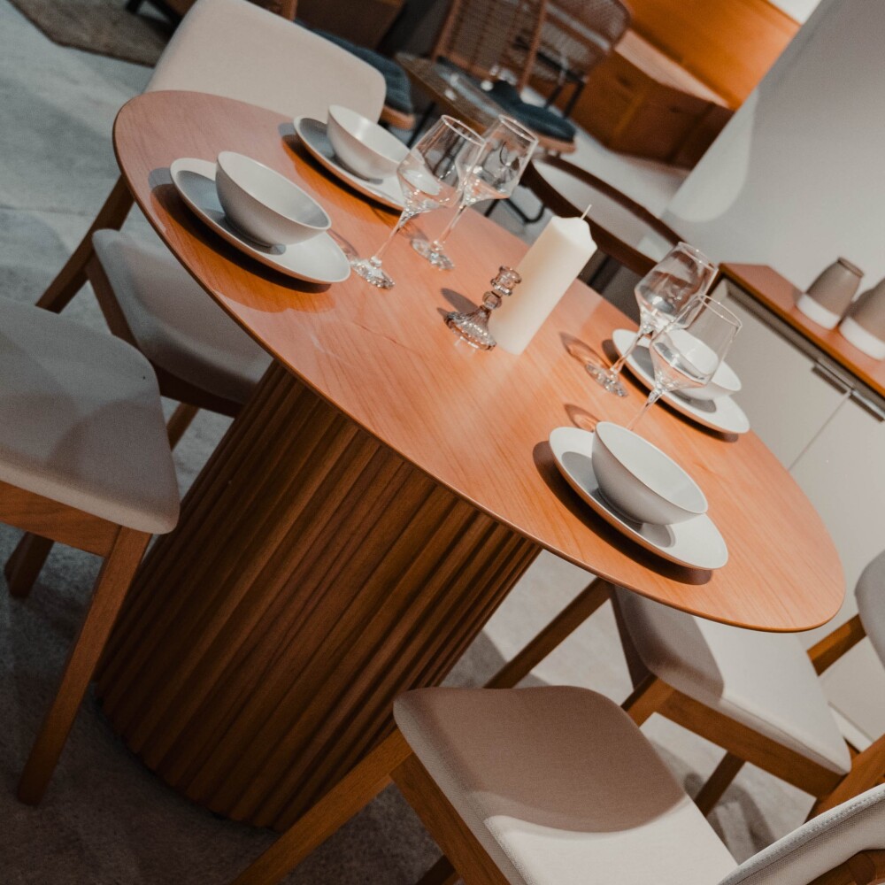 Mesa de Comedor 1.2 Redonda - Línea Manhattan Marrón