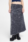 Falda midi de lentejuela Plata