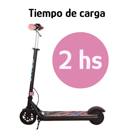 Monopatín Eléctrico Niños Gyroor H31 55kg 150W RGB 16km/h BT Rosa