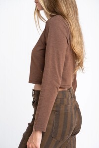 Polera Algodón Elastano Chocolate