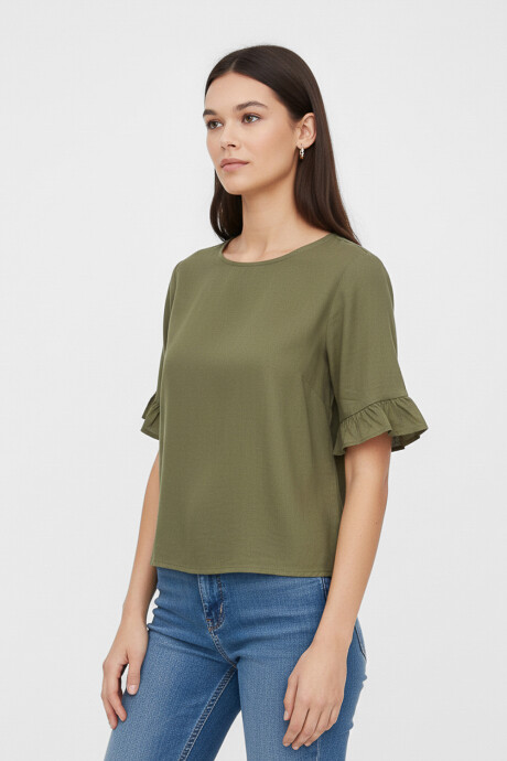 Blusa Cenobia Verde Oliva Claro