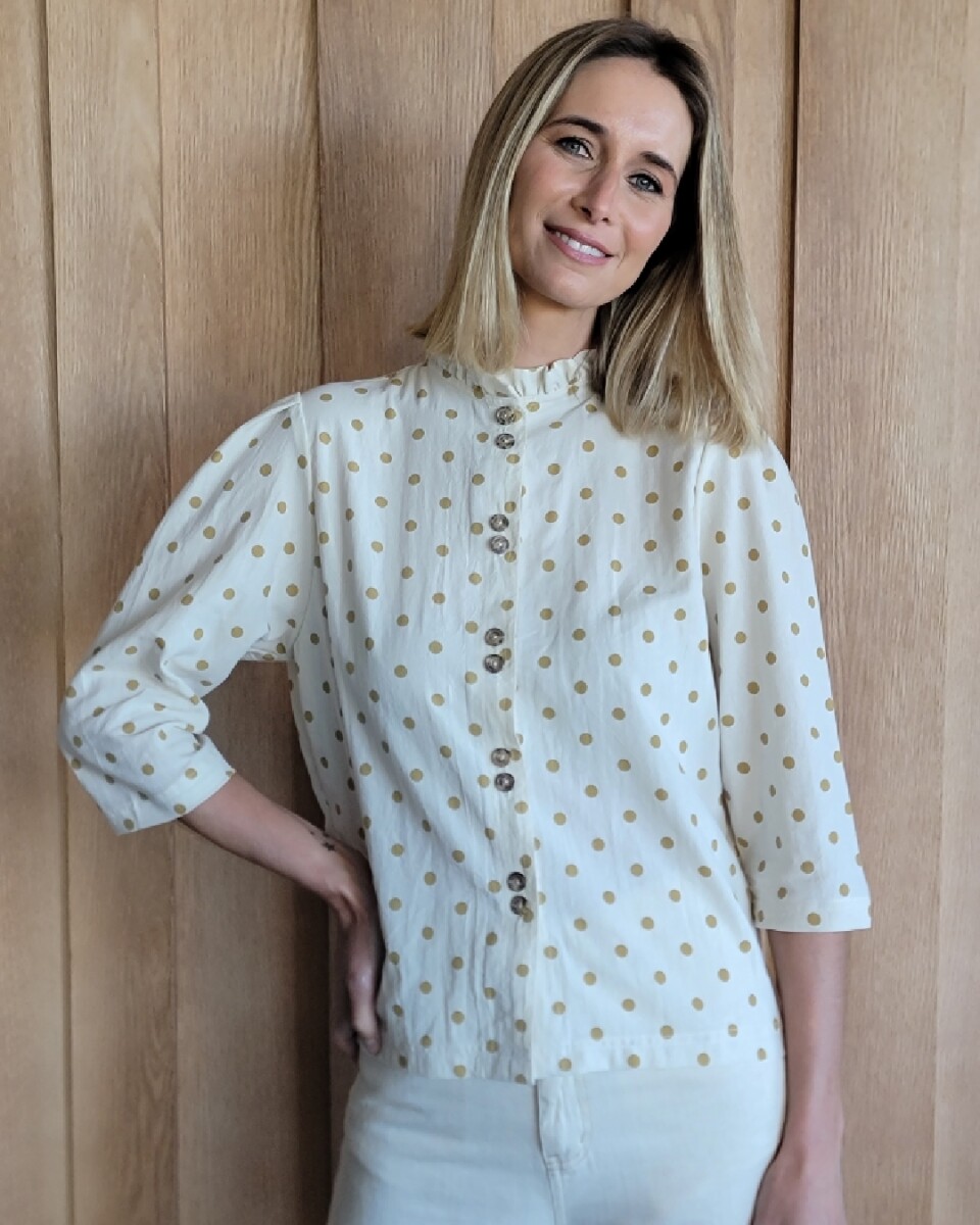 Camisa Carlotta 2.0 - Polka Dot Mostaza 
