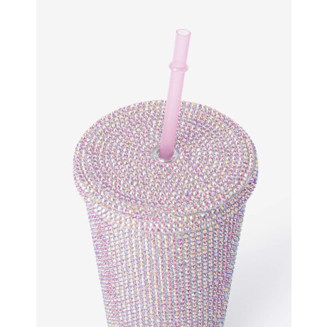 Vaso Con Glitter Rosa Metalizado