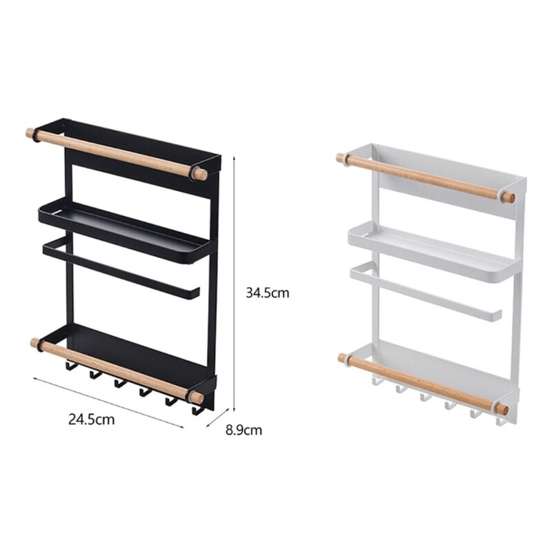 Estante Organizador Imantado De Acero Para Heladera Blanco