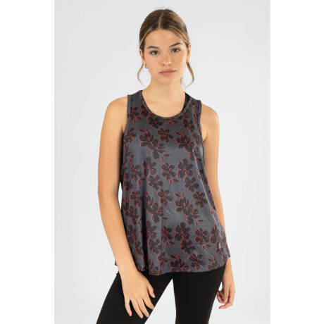 Mesh musculosa estampada Negro