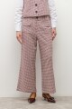 Pantalon culotte a cuadros beige