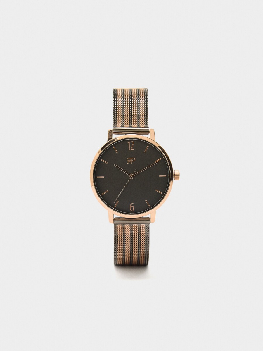 Reloj De Punto Metálico Bicolor bicolor