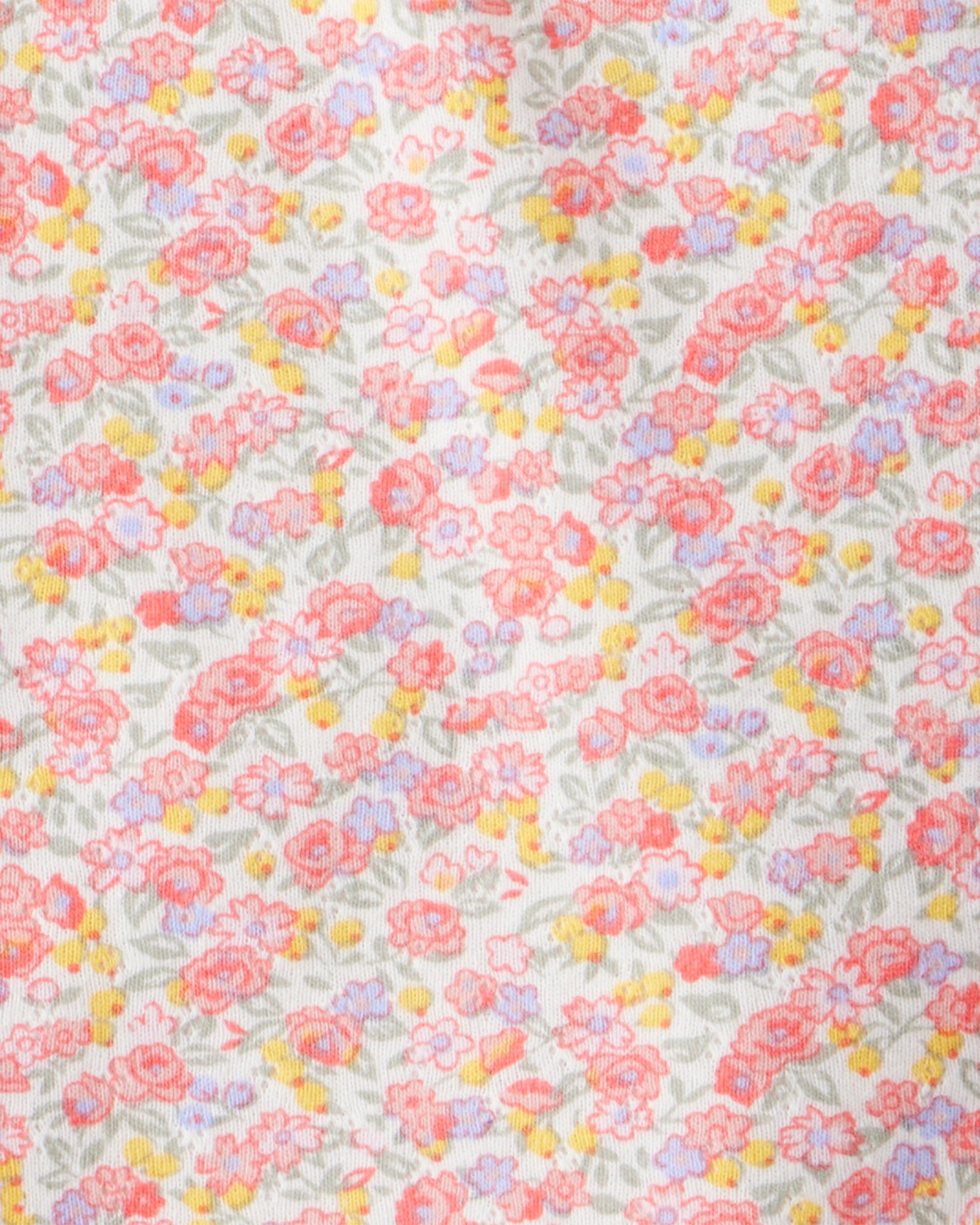 Blusa de algodón, manga larga, rosada, diseño floral Sin color