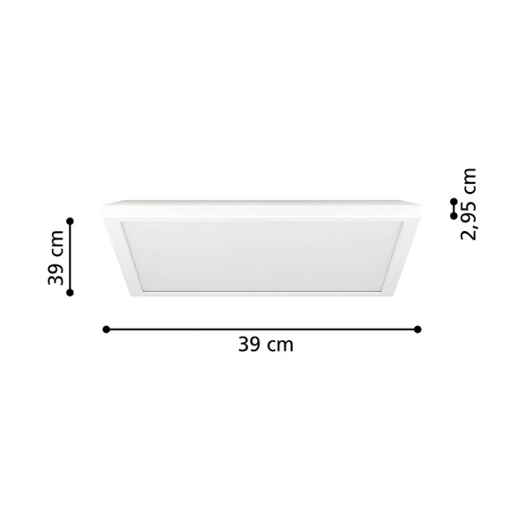 Plafón blanco IP44 LED 17,6W 3 tonos 39x39 ROVITO EG3618