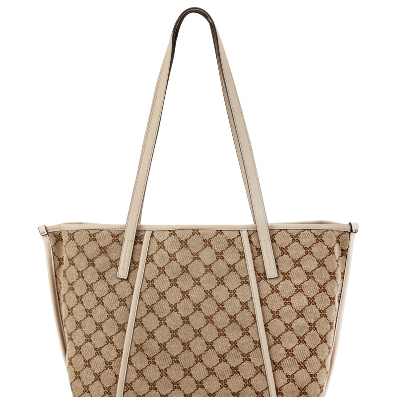 Tote Quincie 3 Compartment Mocha Logo/beige