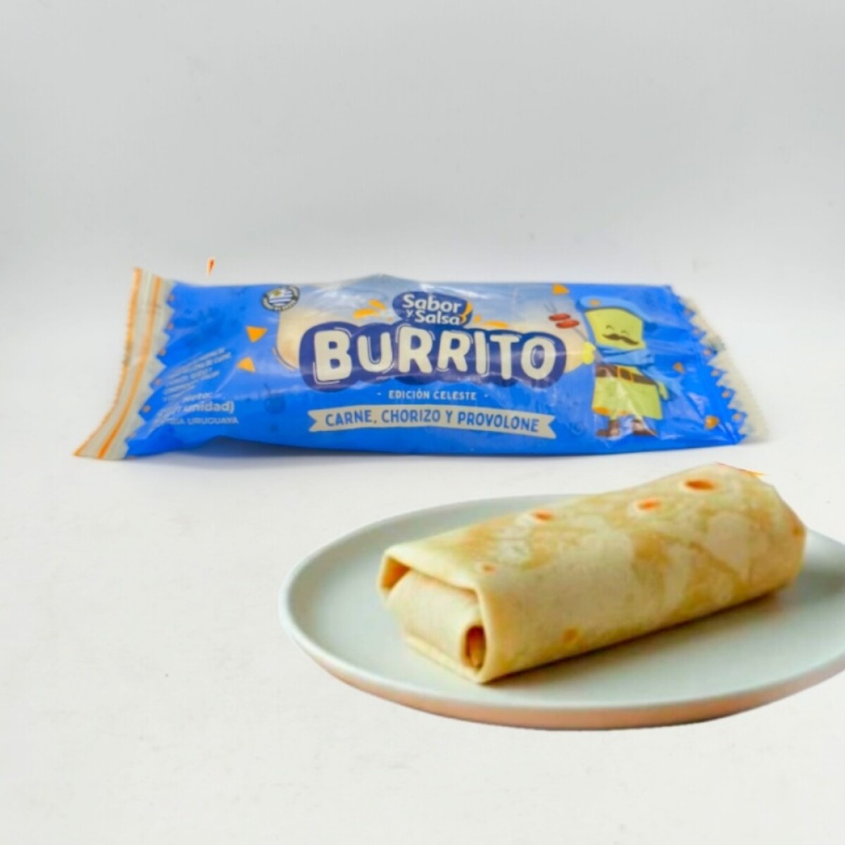 Burrito Edicion Celeste (carne, Chorizo Y Provolone) 