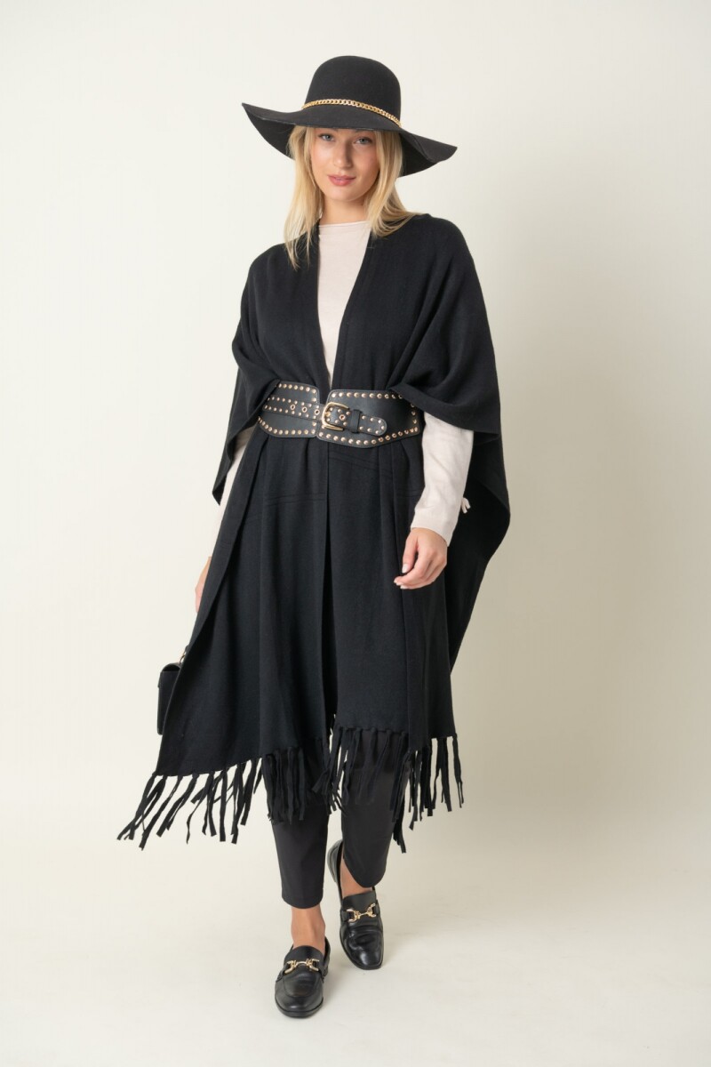RUANA MADRE PERLA - Negro 