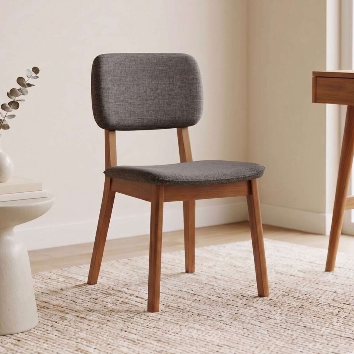 Silla de Comedor Classic Li­nea Manhattan - Lino Gris/Natural 