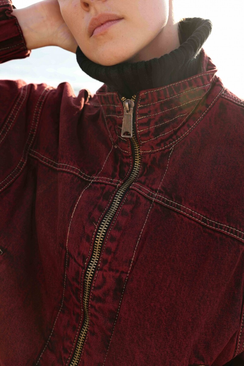 Campera Grunge Bordeaux
