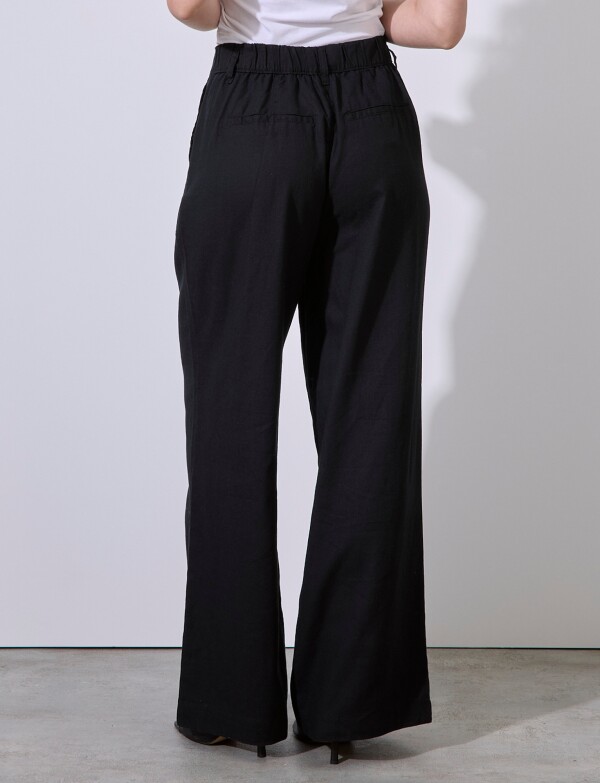 Pantalon Lino Wide NEGRO