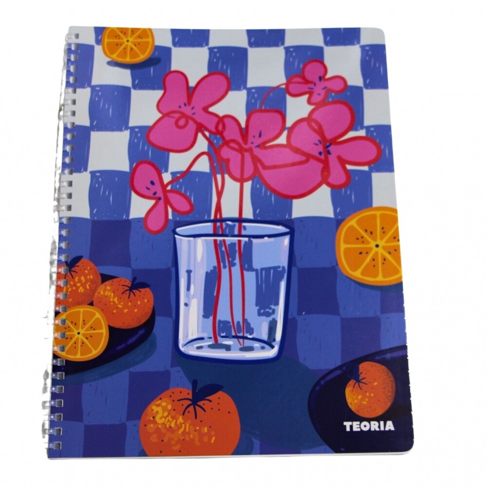 CUADERNOLA TEORIA SOFT 100 HOJAS FLORES Y VASO