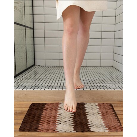 Alfombra De Baño Amalfi Antideslizante Estampada 40x60cm Naranja