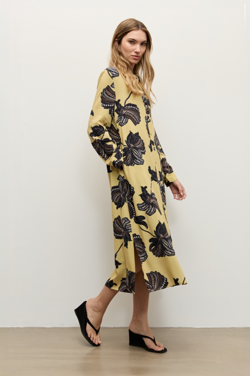 Vestido camisero estampado maiz