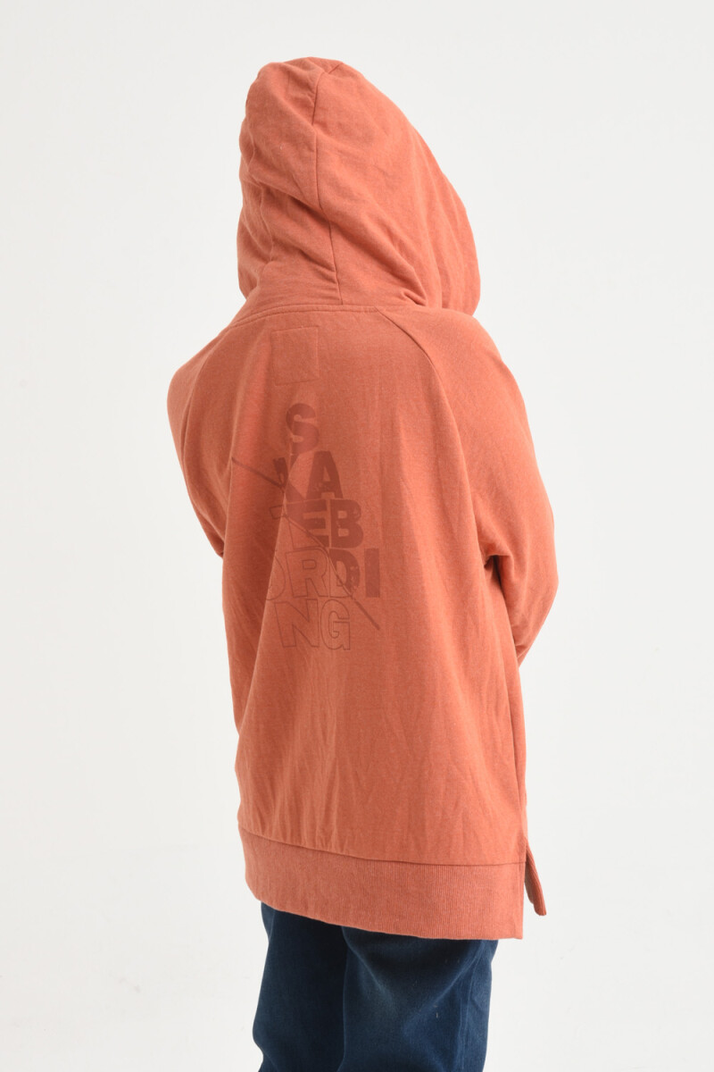 Hoodie deportivo estampado Terracota