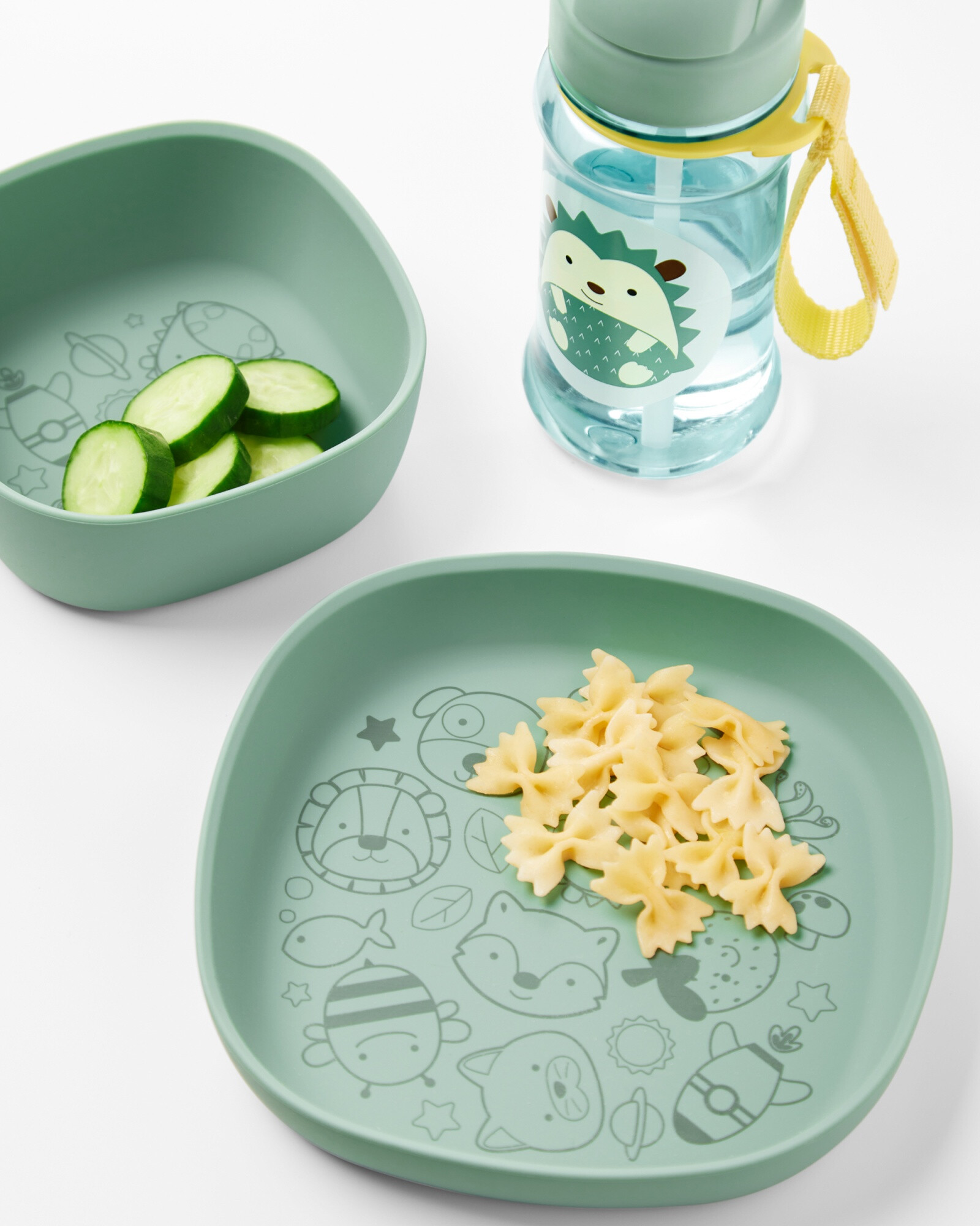 Plato de silicona, verde Sin color