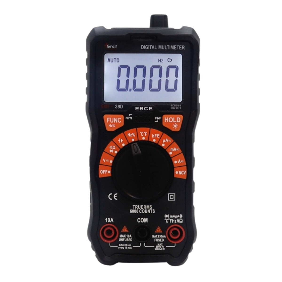 MULTIMETRO DIGITAL PREMIUM 600VCACC/10ACACC AUTORANGO TRUE RMS GMF-39D 