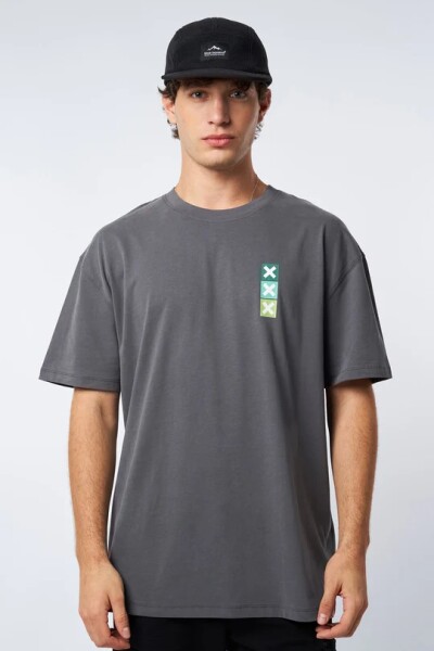 CREAM SQUARE TEE Gris