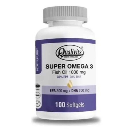 Super Omega 3 Fish Oil 1000 mg Qualivits 100 Cápsulas