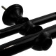 Barrote cortina doble de metal 2 Metros + 2 Soportes NEGRO