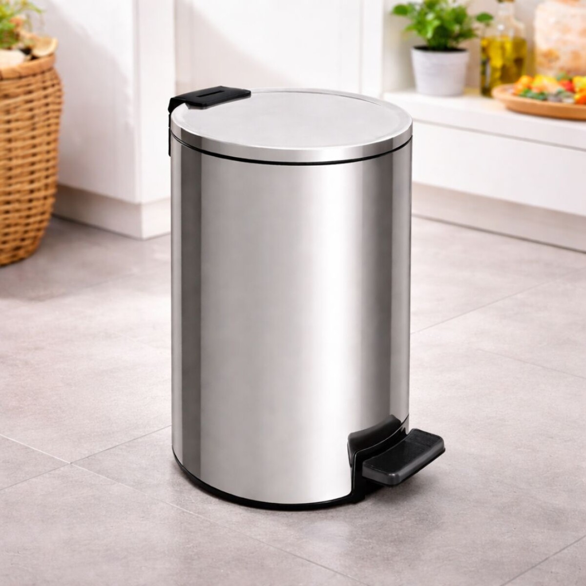 PAPELERA TACHO DE BASURA TRAMONTINA 20LTS ACERO INOXIDABLE 