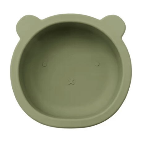 Bowl Tazón Irrompible Diseño Oso p/ Comida Bebé en Silicona Verde