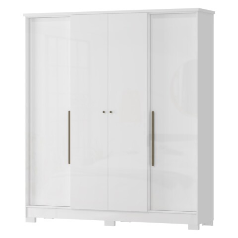 Ropero Armario 4 Puertas 2 Cajones 1 Perchero y Estantería - Blanco Ropero Armario 4 Puertas 2 Cajones 1 Perchero y Estantería - Blanco