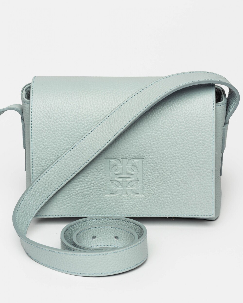 Mini bag Hana en cuero graneado Pearl Blue