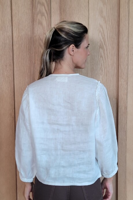 Camisa Melón Puro Lino Blanco