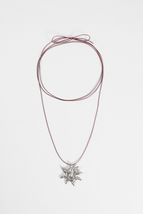 Collar cordón dije sun plateado