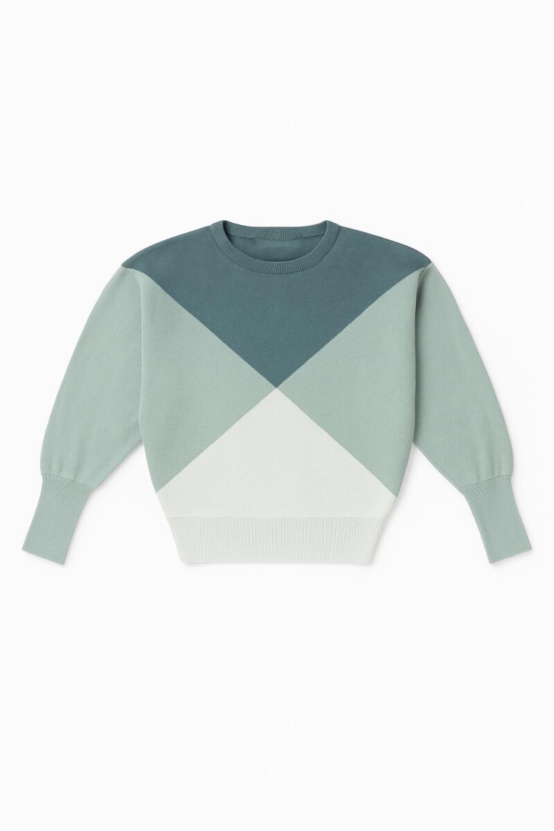 Sweater geométrico PETROLEO