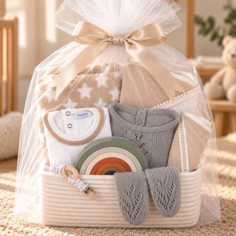 Canasta Nacimiento Algodón Montessori – Premium gris