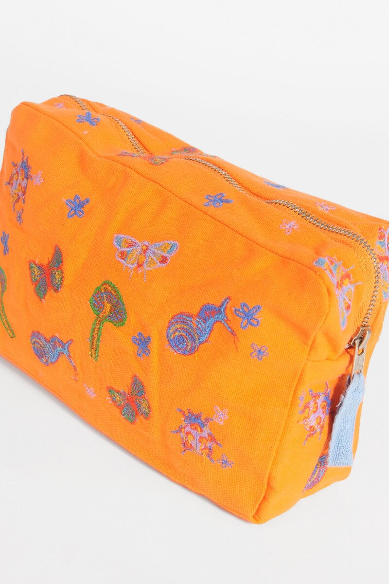 Estuche insectos bordado naranja