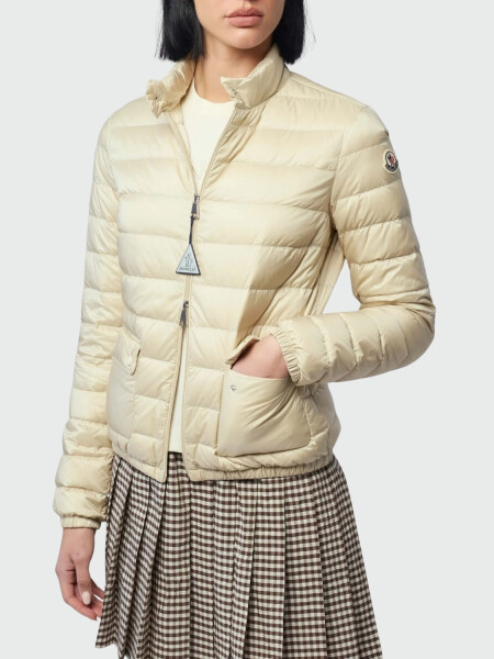 MONCLER - Campera Corta Lans Beige Claro