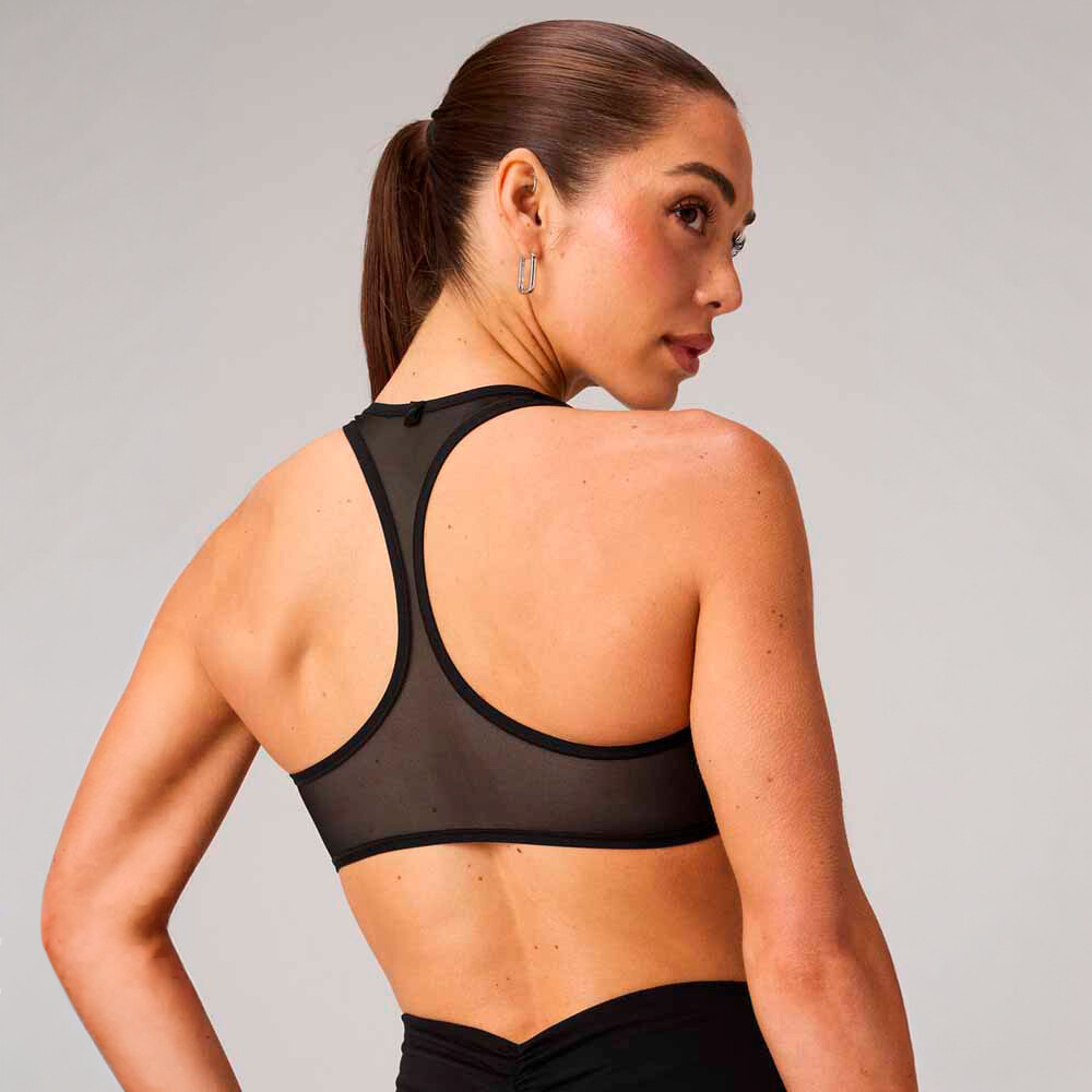Bra Mesh Low Impact Bra Mujer Black