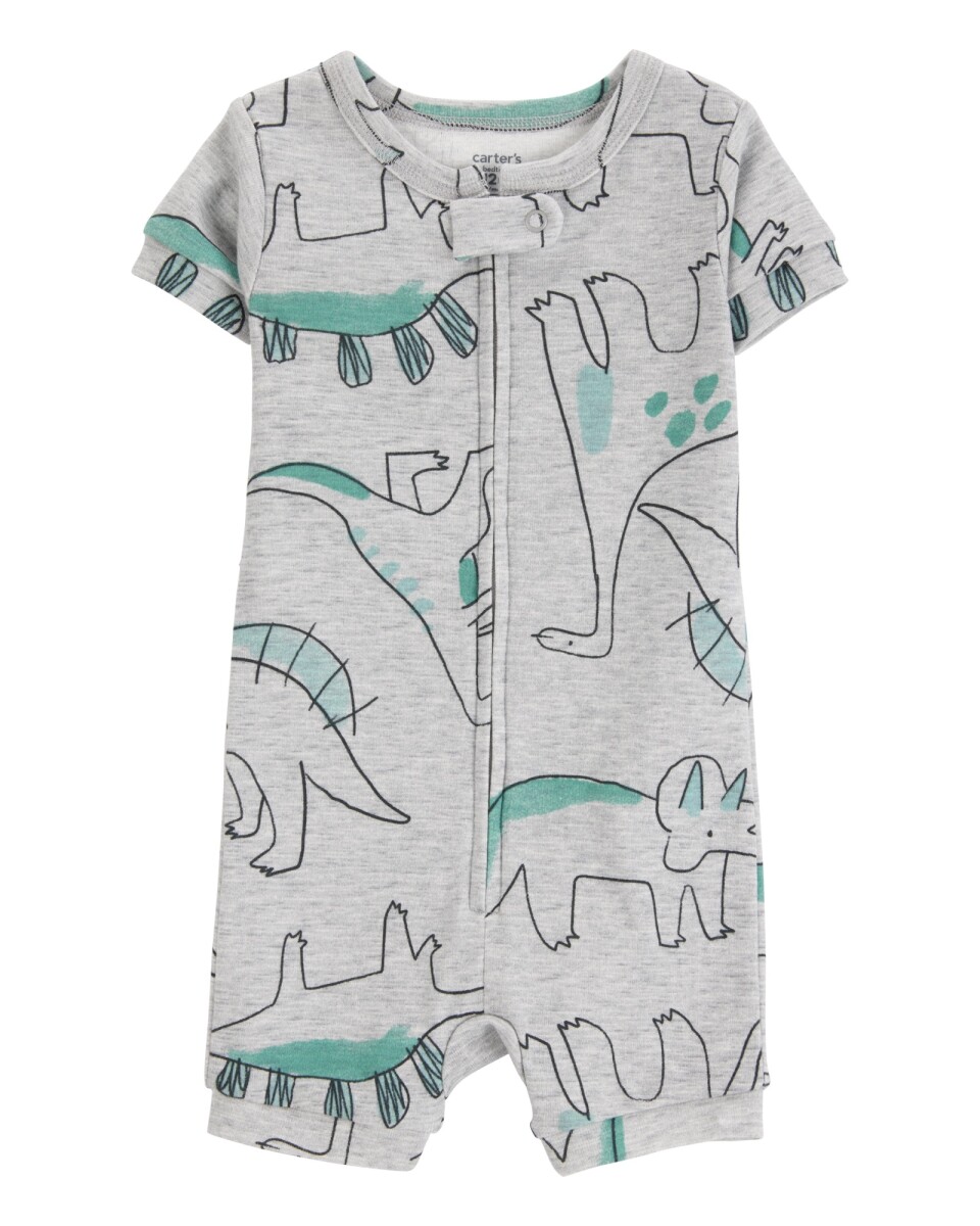 Pijama corto una pieza de algodón, diseño dinos 
