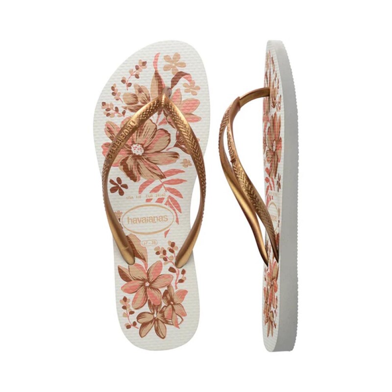 Sandalias Havaianas Slim Organic Mujer Blanco/dorado